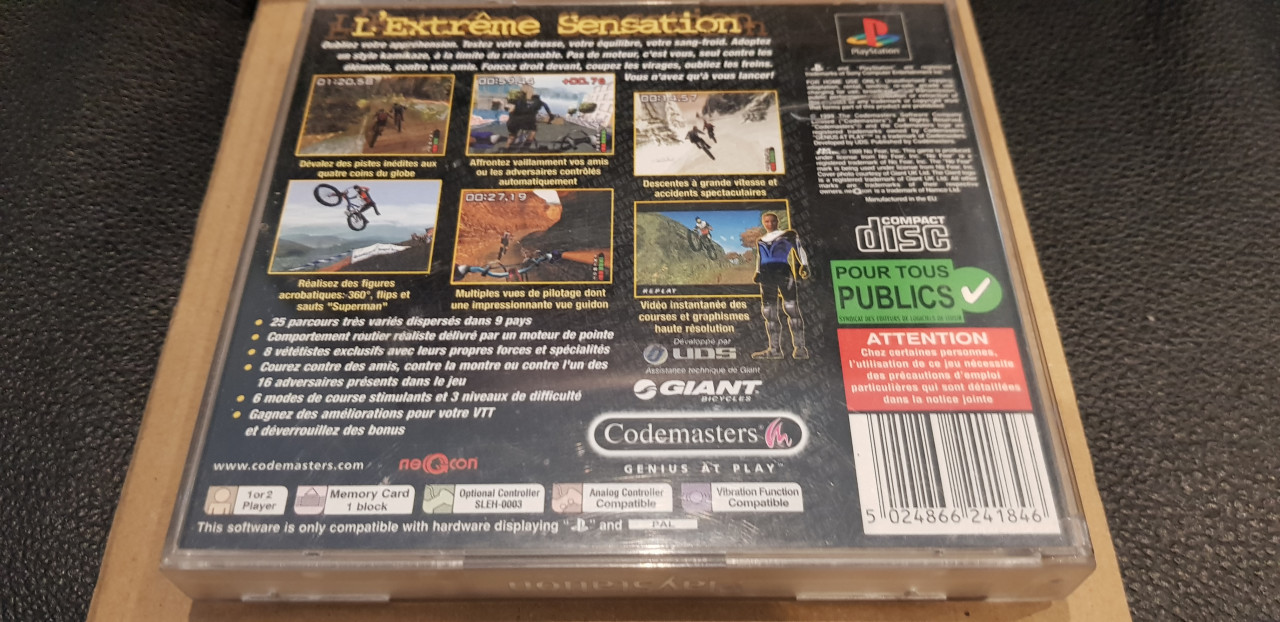 Jeu PS1 Downhill Mountain Biking - Bon état, Boîtier Inclus, Pour PlayStation 1, édition Française