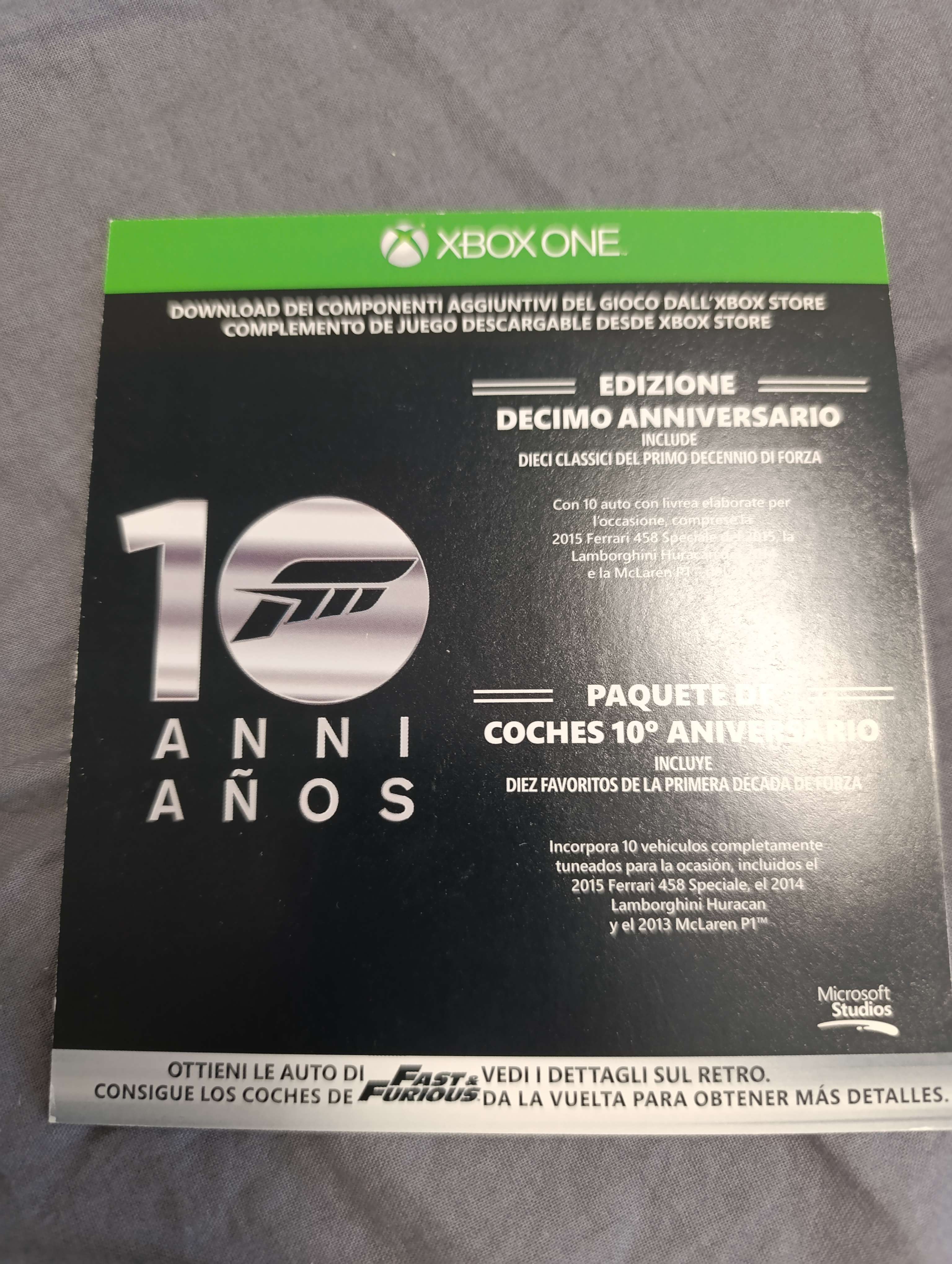 Code collector Forza Motorsport 10 ans!