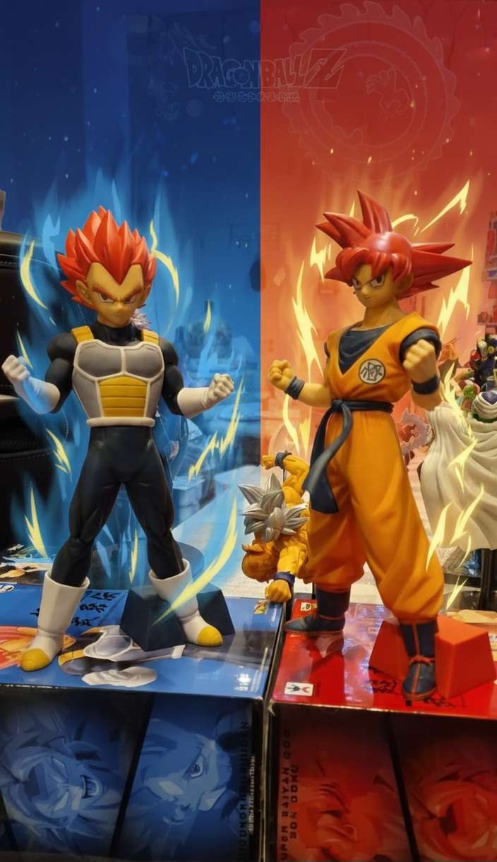 Son goku et vegeta sayen rose