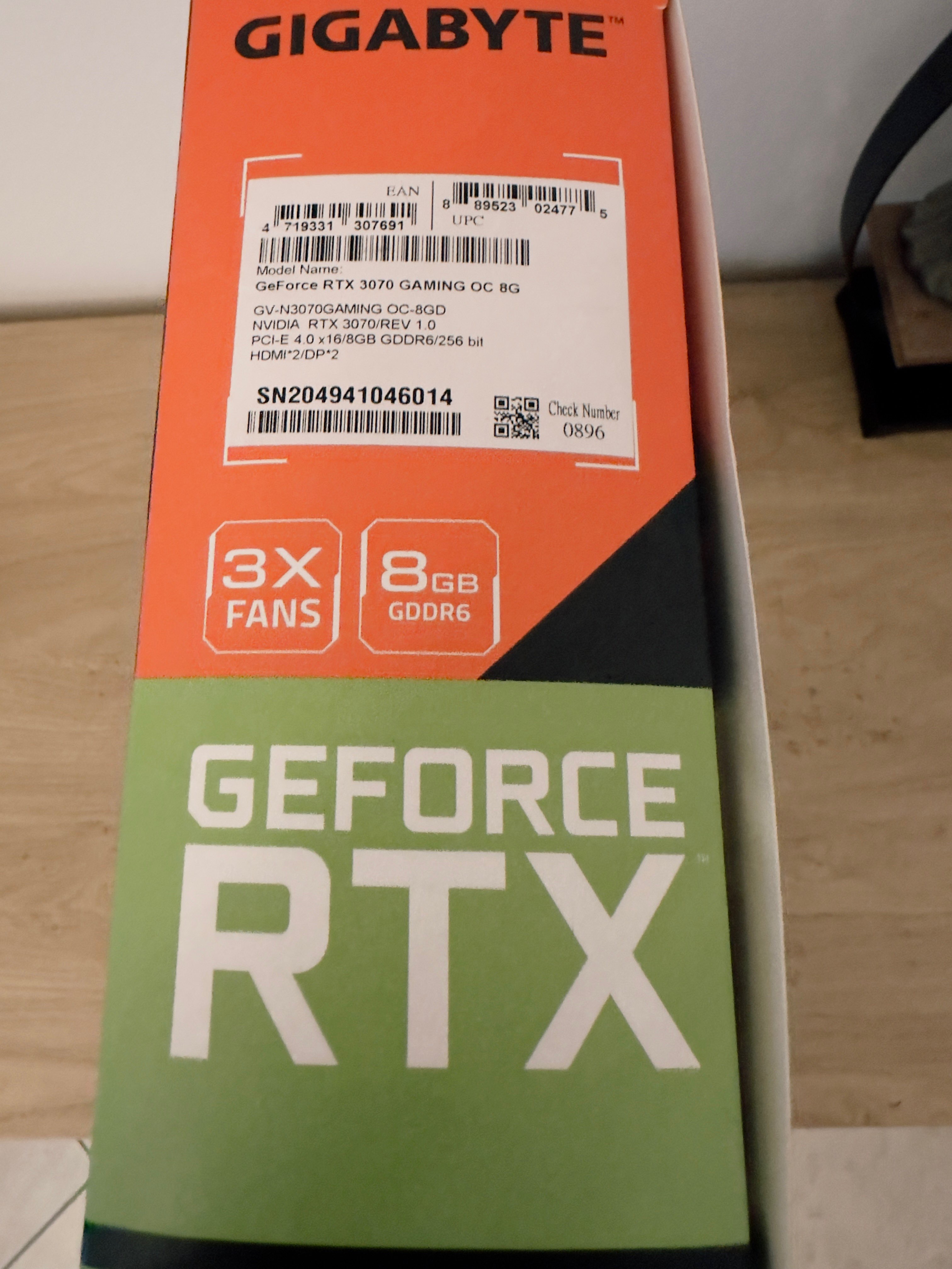 rtx 3070 gigabyte 8G version oc rgb