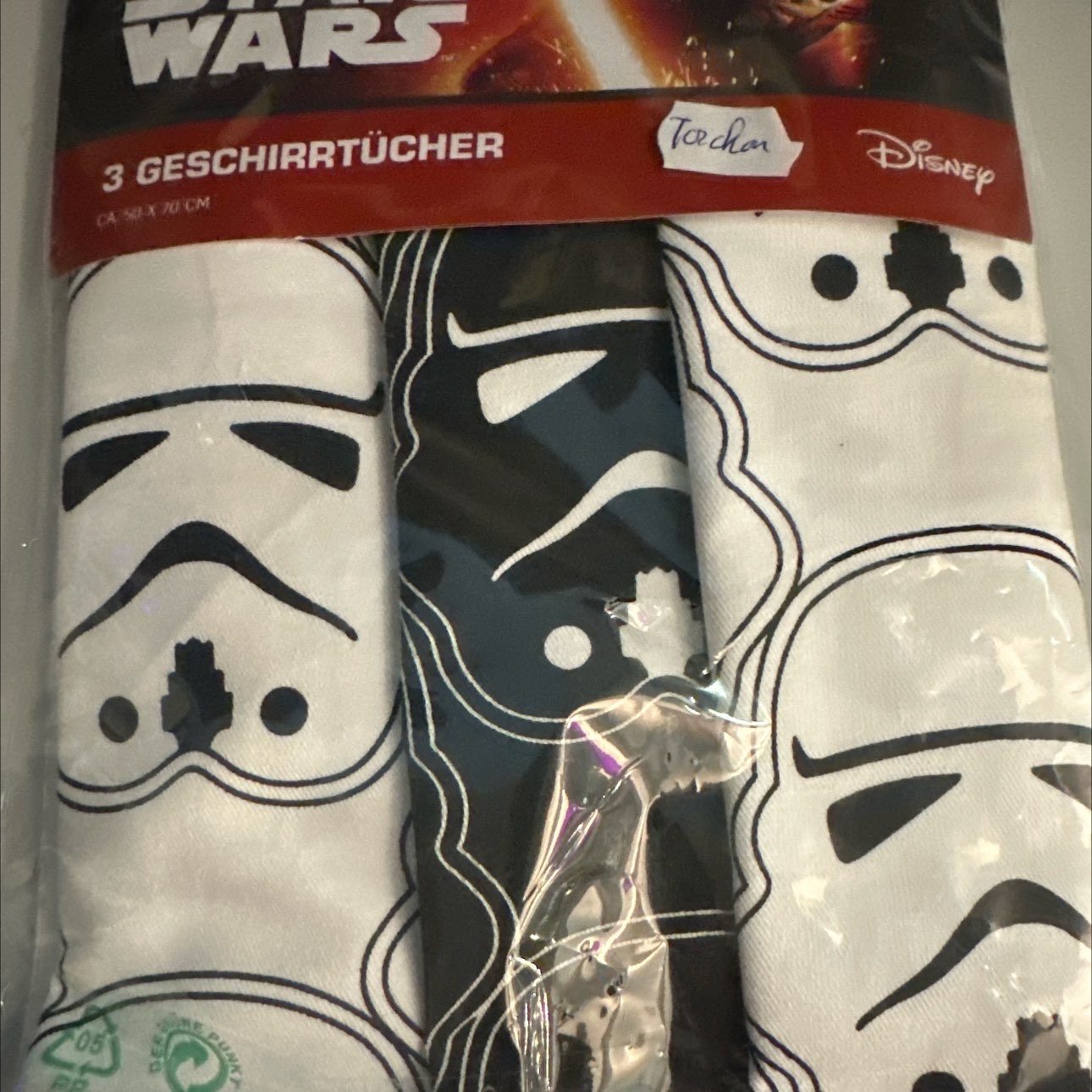 lot de 3 torchon cuisine star wars disney neuf