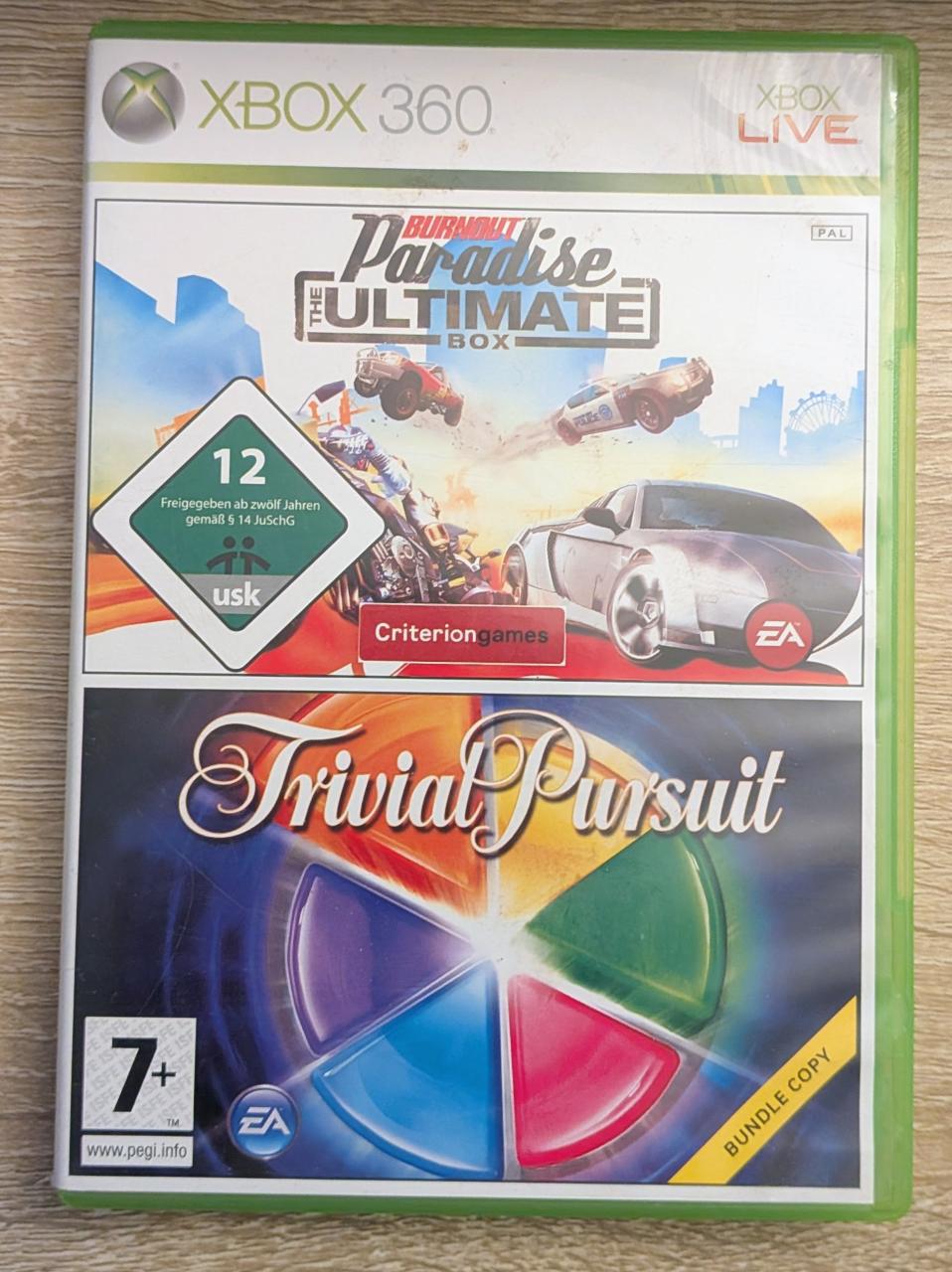 Double Pack - Burnout Paradise Ultimate Box - Trivial Pursuit Xbox 360